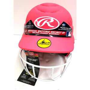 Neon Pink Matte Softball rawlings helmet batting guard highlighter mask One Size